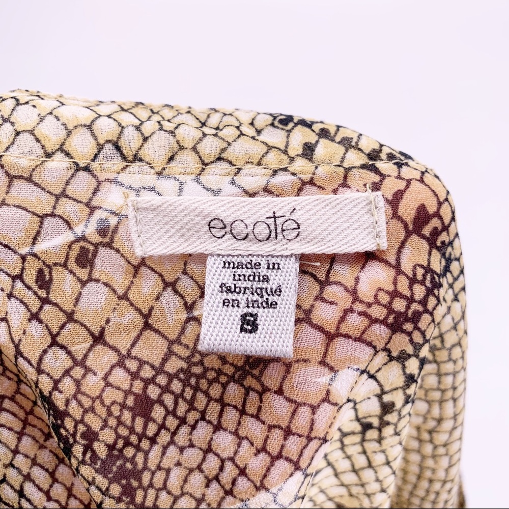 Ecote Python Print Long Sleeve Blouse Size Small - image 5